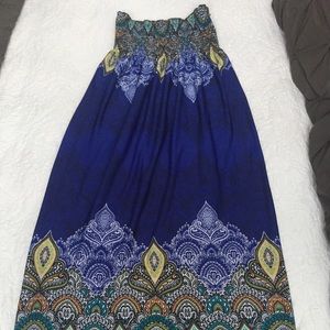 Bailey blue strapless maxi dress